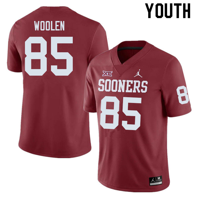 Youth #85 Davion Woolen Oklahoma Sooners College Football Jerseys Sale-Crimson